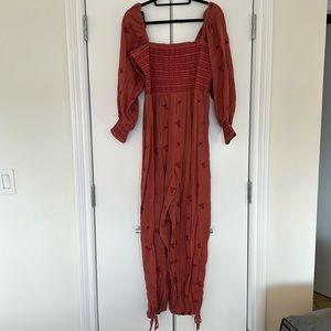 Free people, Dahlia embroidered jumpsuit size medium